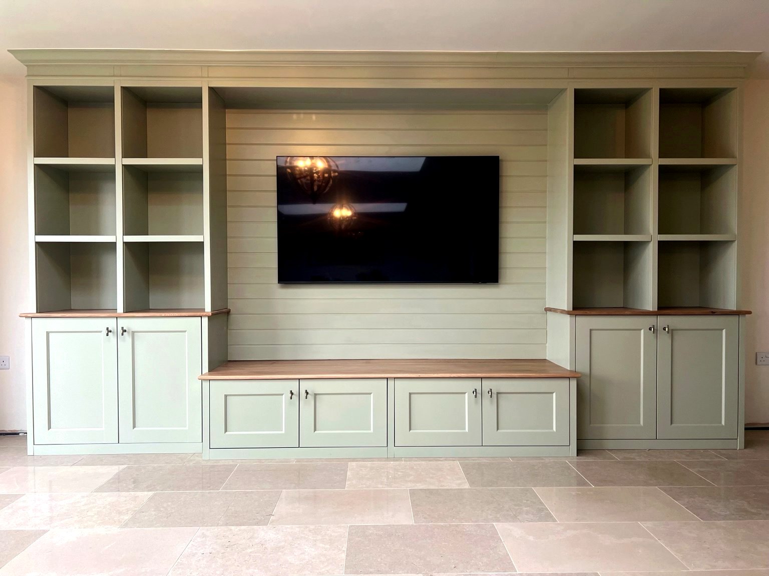 Custom media wall and cabinetry in Northamptonshire