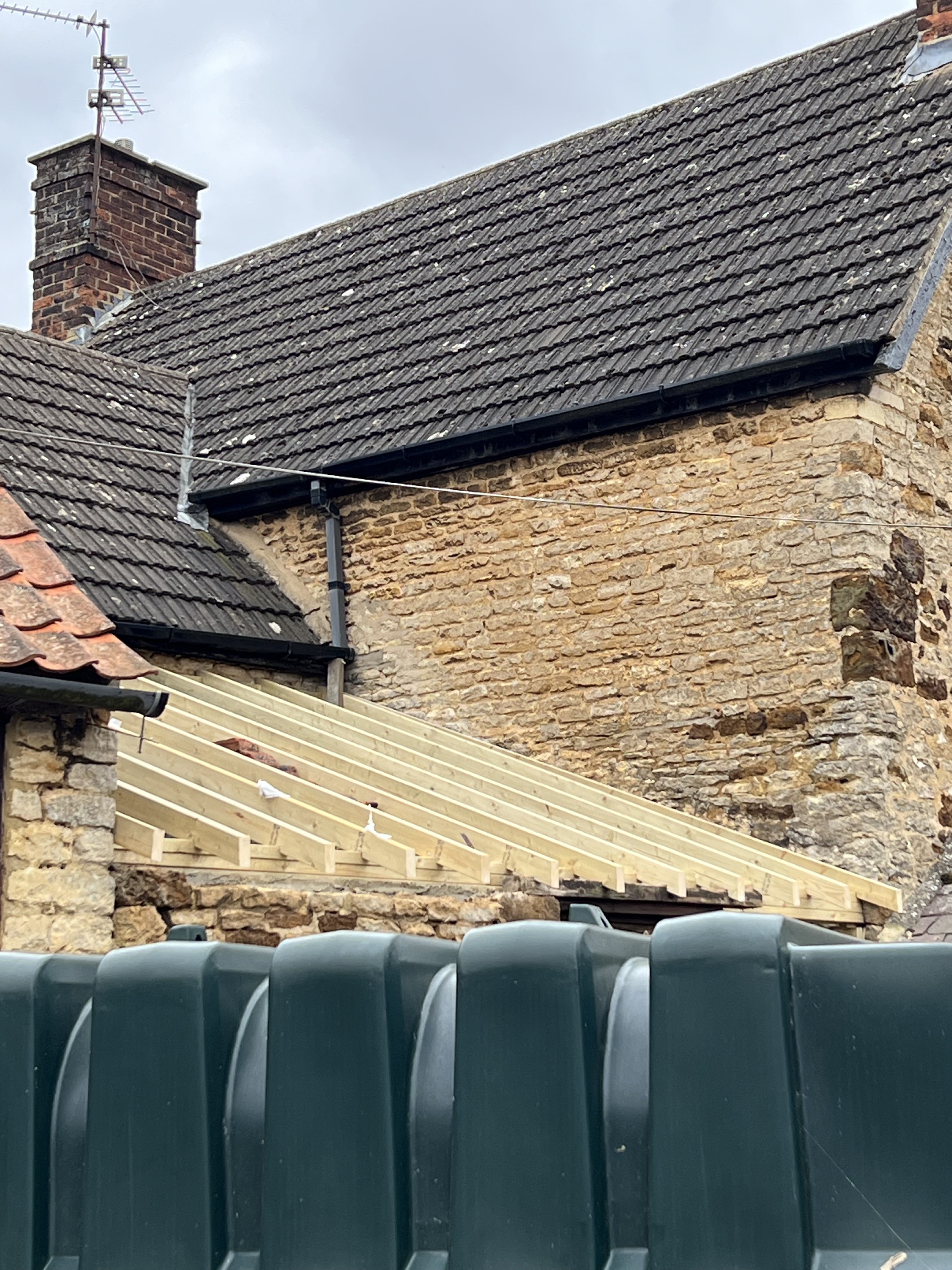 Complex roof framing with multiple pitches